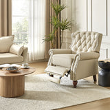 Gabrielle Genuine Leather Living Room Manual Recliner with Nailhead Trim