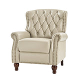 Gabrielle Genuine Leather Living Room Manual Recliner with Nailhead Trim