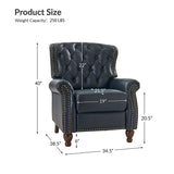 Gabrielle Genuine Leather Living Room Manual Recliner with Nailhead Trim