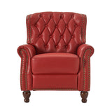 Gabrielle Genuine Leather Living Room Manual Recliner with Nailhead Trim