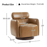Philander Modern Genuine Leather Swivel Chair