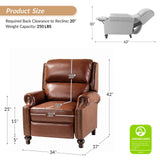 Consuela Mid-century Genuine Leather Recliner