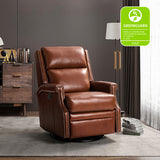 Canace Modern Genuine Leather Manual Glider Rocker Recliner