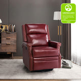 Canace Modern Genuine Leather Manual Glider Rocker Recliner