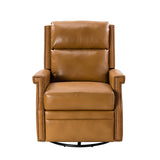Canace Modern Genuine Leather Manual Glider Rocker Recliner