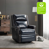 Canace Modern Genuine Leather Manual Glider Rocker Recliner