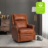 Canace Modern Genuine Leather Manual Glider Rocker Recliner