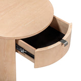 Marlow 19" Wood Round Nightstand With Drawer