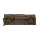 Cali 120" Chocolate Brown Performance Velvet Modular Sofa