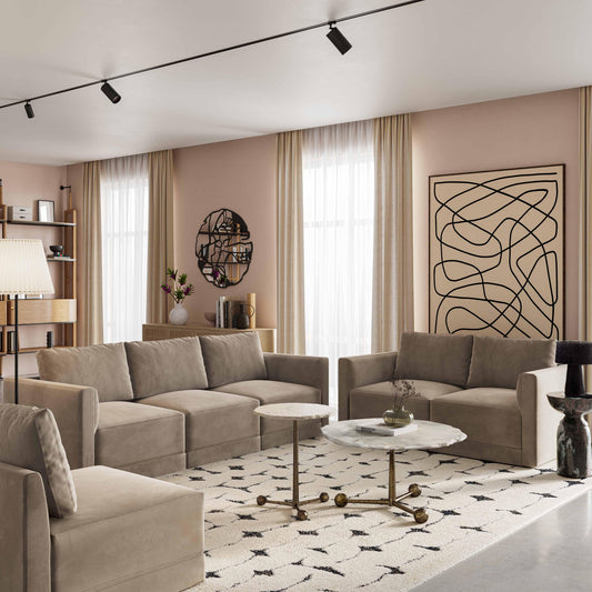 Willow Performance Velvet Modular Armless Chair