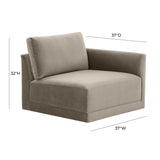 Willow Performance Velvet Modular RAF Corner Chair