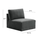 Willow Performance Velvet Modular Armless Chair