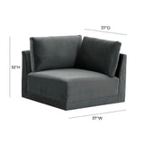 Willow Performance Velvet Modular Corner Chair