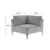 Serena Performance Velvet Modular Armless Chair