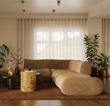 Zenith Latte Brown Performance Velvet Ottoman