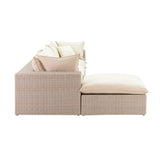Cali Natural Performance Fabric & Natural Wicker Modular Outdoor Sectional