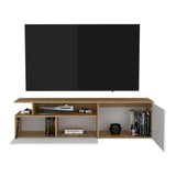 Selma Floating 63" Wide TV Stand with Two Cabinets, Six Open Shelves, Wall-Mounted Entertainment Center with Cable Management, Modern Media Console for Living Room Organizing and Home Decor