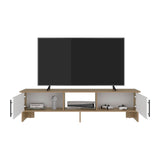 Dago 65" TV Stand with 4 Open Shelves, 2 Doors, Modern Media Console for Living Room Entertainment Storage
