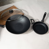 XD Nonstick 8" Fry Pan & 12.5" Wok with Glass Lid Set | Made in Switzerland