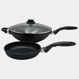 XD Nonstick 8" Fry Pan & 12.5" Wok with Glass Lid Set | Made in Switzerland