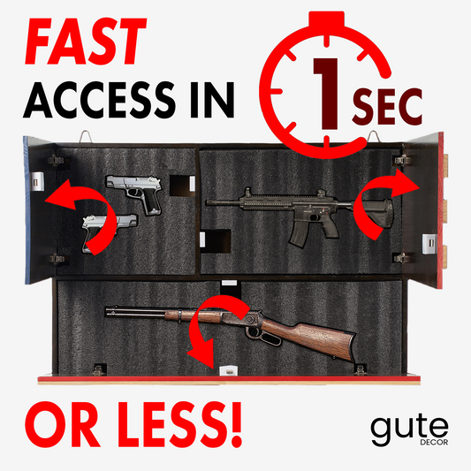 Tactical Rustic Hidden American Flag Gun Storage with Trap Door