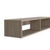 TUHOME Warrior Floating TV Stand with Two Open Media Shelves, Integrated Cable Management, Wall-Mounted Space-Saving Design, Modern Storage Solution for Electronics and Décor, Ideal for Enhancing Contemporary Living Rooms