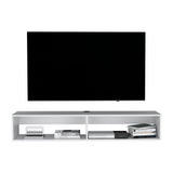TUHOME Warrior Floating TV Stand with Two Open Media Shelves, Integrated Cable Management, Wall-Mounted Space-Saving Design, Modern Storage Solution for Electronics and Décor, Ideal for Enhancing Contemporary Living Rooms