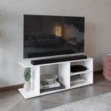 TUHOME Goodwood Minimalistic TV Stand with Five Open Storage Shelves, Modern Media Console for Living Room Entertainment Setup, Space-Saving Stand for TVs with Organized Device Display and Everyday Home Use