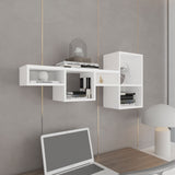 TUHOME Wallshe 47-Inch Wide Seven-Tier Wall Shelf, Modular Cube Display Rack for Living Room, Home Office or Bedroom Organization, Space-Saving Mounted Shelf for Books, Décor and Everyday Essentials
