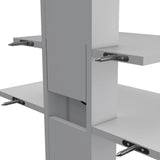 TUHOME Burgos Floating Shelf Two-Tier Wall Mounted Storage Unit with Wide Display Platforms, Integrated Cable Management System and Modern Space-Saving Design in Durable Engineered Wood for Home or Office Use