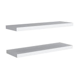 TUHOME Ecco 31.5-Inch Floating Shelves Set of Two with Hidden Brackets, Modern Wall-Mounted Shelves for Bedroom, Bathroom or Living Room Décor, Minimalist Display and Storage Solution for Books, Photos and Accessories