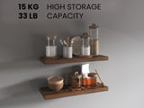TUHOME Ecco 31.5-Inch Floating Shelves Set of Two with Hidden Brackets, Modern Wall-Mounted Shelves for Bedroom, Bathroom or Living Room Décor, Minimalist Display and Storage Solution for Books, Photos and Accessories