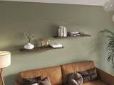 TUHOME Ecco 47-Inch Floating Wall Shelves Set of Two with Hidden Brackets, Modern Space-Saving Display and Storage Solution for Living Rooms, Bedrooms, Bathrooms or Offices, Minimalist Shelves for Décor and Organization