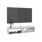 Rockwood Floating TV Stand Wall-Mounted Entertainment Shelf with Wide Top Surface, Dual Open Storage Compartments, Integrated Cable Management System and Modern Space-Saving Design for Living Rooms or Offices