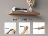 TUHOME Ecco 31.5-Inch Floating Shelves Set of Two with Hidden Brackets, Modern Wall-Mounted Shelves for Bedroom, Bathroom or Living Room Décor, Minimalist Display and Storage Solution for Books, Photos and Accessories