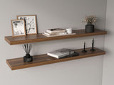 TUHOME Ecco 47-Inch Floating Wall Shelves Set of Two with Hidden Brackets, Modern Space-Saving Display and Storage Solution for Living Rooms, Bedrooms, Bathrooms or Offices, Minimalist Shelves for Décor and Organization