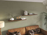 TUHOME Ecco 47-Inch Floating Wall Shelves Set of Two with Hidden Brackets, Modern Space-Saving Display and Storage Solution for Living Rooms, Bedrooms, Bathrooms or Offices, Minimalist Shelves for Décor and Organization