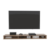 Luft 71" Wide Floating TV Stand with 3 Open Shelves, Wall Mounted Media Console and Entertainment Center with Cable Management, Space-Saving Modern Shelf for Living Room, Bedroom, Home Office and Studio Décor