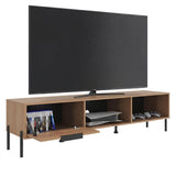 Dorne 80" TV Stand with 4 Open Shelves, 1 Drawer, Modern Media Console for Living Room Entertainment Storage