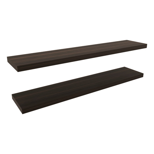 TUHOME Ecco 47-Inch Floating Wall Shelves Set of Two with Hidden Brackets, Modern Space-Saving Display and Storage Solution for Living Rooms, Bedrooms, Bathrooms or Offices, Minimalist Shelves for Décor and Organization