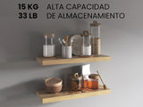 TUHOME Ecco 31.5-Inch Floating Shelves Set of Two with Hidden Brackets, Modern Wall-Mounted Shelves for Bedroom, Bathroom or Living Room Décor, Minimalist Display and Storage Solution for Books, Photos and Accessories