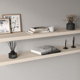 TUHOME Ecco 47-Inch Floating Wall Shelves Set of Two with Hidden Brackets, Modern Space-Saving Display and Storage Solution for Living Rooms, Bedrooms, Bathrooms or Offices, Minimalist Shelves for Décor and Organization