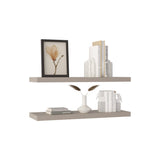 TUHOME Ecco 31.5-Inch Floating Shelves Set of Two with Hidden Brackets, Modern Wall-Mounted Shelves for Bedroom, Bathroom or Living Room Décor, Minimalist Display and Storage Solution for Books, Photos and Accessories