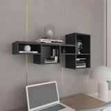 TUHOME Wallshe 47-Inch Wide Seven-Tier Wall Shelf, Modular Cube Display Rack for Living Room, Home Office or Bedroom Organization, Space-Saving Mounted Shelf for Books, Décor and Everyday Essentials
