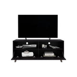 Patrick TV Stand with Two Doors and Open Storage Shelves, Modern Entertainment Center for TVs Up to 65 Inches, Stylish Media Console with Rich Kronos Wengue Finish and Functional Storage for Media Devices and Décor