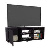 Adel 51" Wide TV Stand with One Door Cabinet, Four Open Shelves, Modern Media Console with Cable Management for Living Room, Entertainment Center for TVs up to 60", Stylish Storage for TV Room & Home Decor