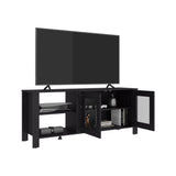 Freedom 65" TV Stand with 5 Open Shelves, 2 Doors, Modern Media Console for Living Room Entertainment Storage