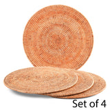 Hand Woven Wicker Rattan Round Placemat - Set of 4