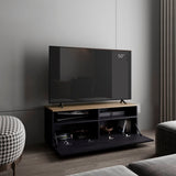 Colman Modern TV Stand with Open Shelves and Compact Profile, Minimalist Media Console for Living Room, Bedroom, or Entertainment Space, Low-Profile TV Table with Storage for Media Devices and Decor
