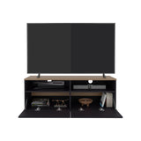 Colman Modern TV Stand with Open Shelves and Compact Profile, Minimalist Media Console for Living Room, Bedroom, or Entertainment Space, Low-Profile TV Table with Storage for Media Devices and Decor